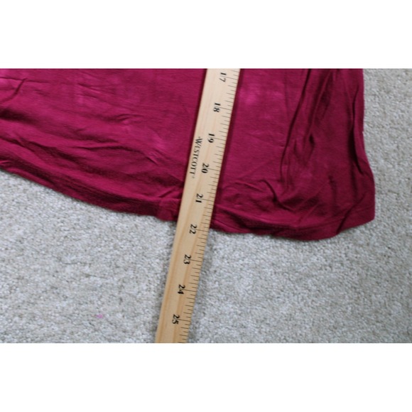 Moral Fiber Shirt Womens‎ Medium Red Cold Shoulder Lace Up Boho Short Sleeve Top - Picture 3 of 8